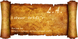 Lehner Artúr névjegykártya